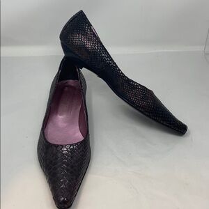 Tamaris Sz 37 Dark Purple Salmon Skin Flats shoes